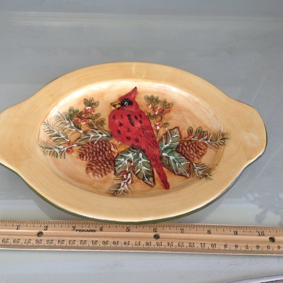 Beautiful Red Cardinal Small Platter - Picture 3 of 4